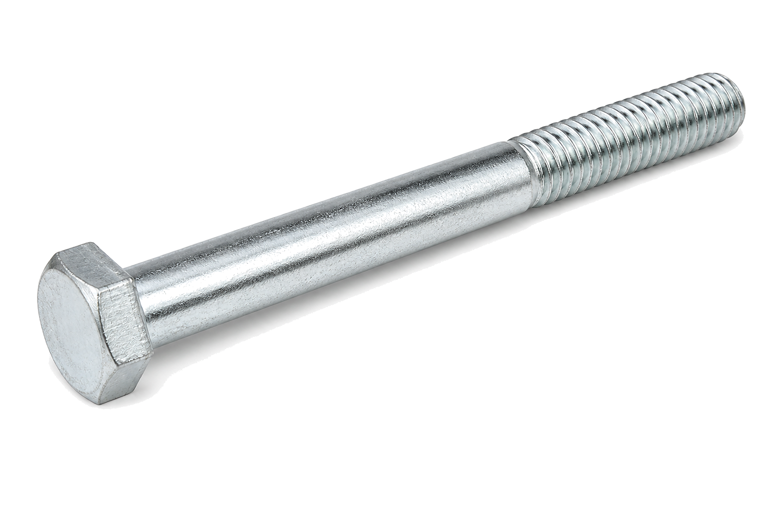 Partially threaded zinc-plated hex bolt
